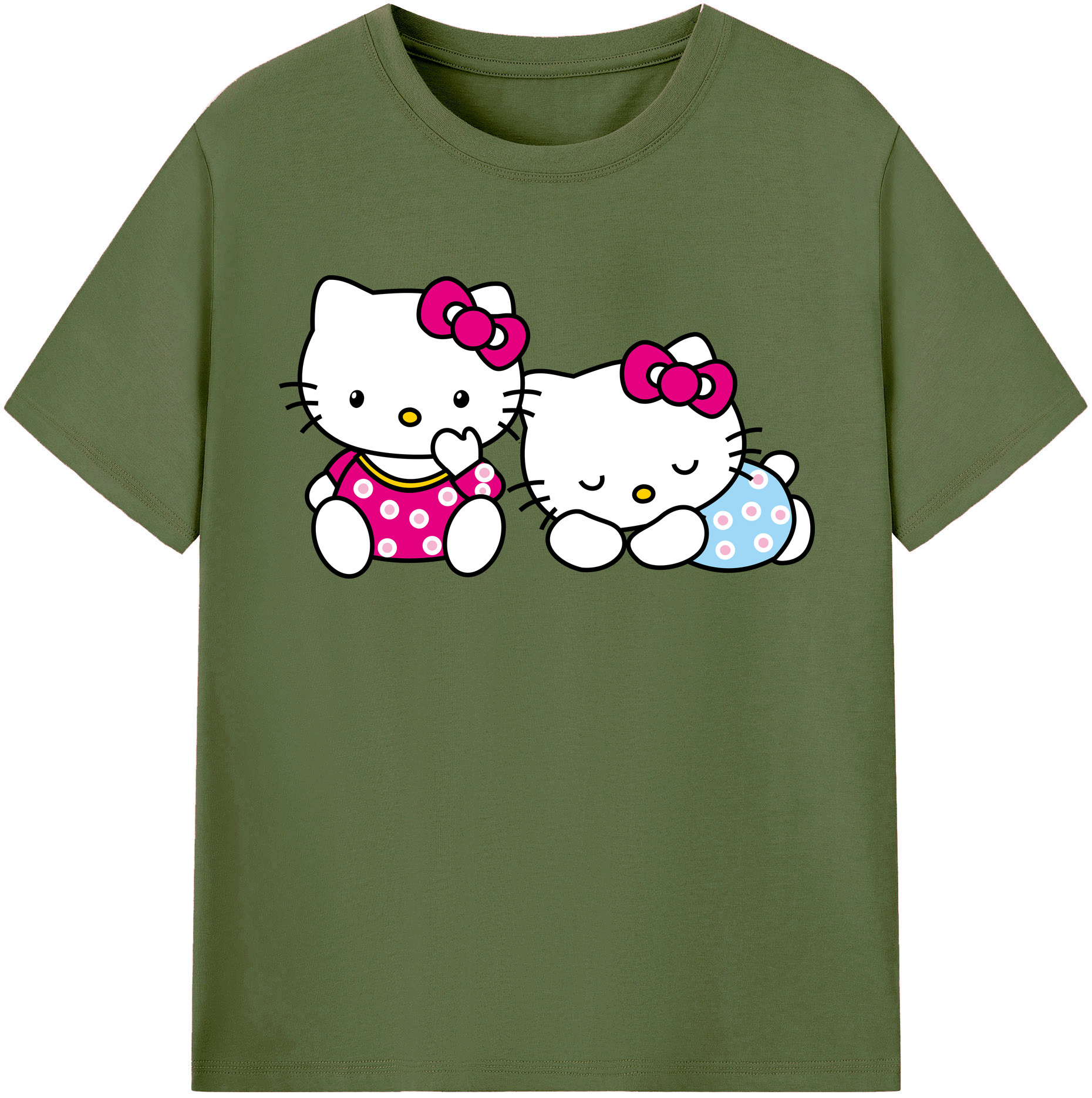 （画像用） Hello Kitty ハローキティ 綿100％半袖Tシャツ（フロントプリント）